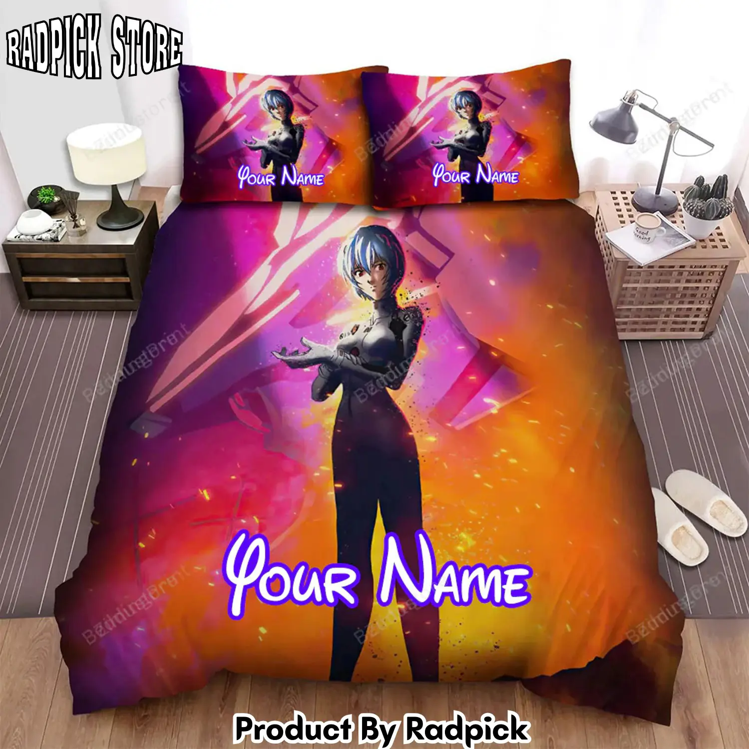 Radpick anime society rei bed sheets duvet cover personalized name bedding sets rp3278745